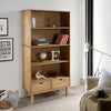 Stella Homewares Bookcase OTTA with 2 Drawers Brown Solid Wood Pine