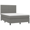 Stella Homewares Box Spring Bed with Mattress Dark Grey 137x187 cm Double Size Fabric