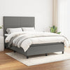 Stella Homewares Box Spring Bed with Mattress Dark Grey 137x187 cm Double Size Fabric