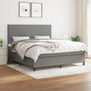 Stella Homewares Box Spring Bed with Mattress Dark Grey 153x203 cm Queen Size Fabric