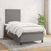 Stella Homewares Box Spring Bed with Mattress Dark Grey 106x203 cm King Single Size Fabric