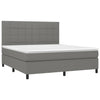 Stella Homewares Box Spring Bed with Mattress Dark Grey 153x203 cm Queen Size Fabric