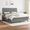 Stella Homewares Box Spring Bed with Mattress Dark Grey 153x203 cm Queen Size Fabric