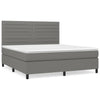 Stella Homewares Box Spring Bed with Mattress Dark Grey 153x203 cm Queen Size Fabric