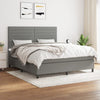 Stella Homewares Box Spring Bed with Mattress Dark Grey 153x203 cm Queen Size Fabric