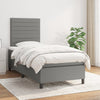 Stella Homewares Box Spring Bed with Mattress Dark Grey 106x203 cm King Single Size Fabric