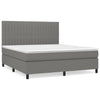 Stella Homewares Box Spring Bed with Mattress Dark Grey 153x203 cm Queen Size Fabric