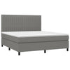 Stella Homewares Box Spring Bed with Mattress Dark Grey 153x203 cm Queen Size Fabric