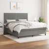 Stella Homewares Box Spring Bed with Mattress Dark Grey 153x203 cm Queen Size Fabric