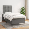 Stella Homewares Box Spring Bed with Mattress Dark Grey 106x203 cm King Single Size Fabric