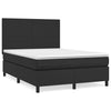 Stella Homewares Box Spring Bed with Mattress Black 137x187 cm Double Size Faux Leather
