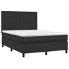 Stella Homewares Box Spring Bed with Mattress Black 137x187 cm Double Size Faux Leather