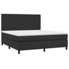Stella Homewares Box Spring Bed with Mattress Black 153x203 cm Queen Size Faux Leather