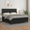 Stella Homewares Box Spring Bed with Mattress Black 153x203 cm Queen Size Faux Leather