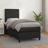 Stella Homewares Box Spring Bed with Mattress Black 106x203 cm King Single Size Faux Leather