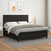 Stella Homewares Box Spring Bed with Mattress Black 153x203 cm Queen Size Faux Leather