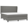 Stella Homewares Box Spring Bed with Mattress Dark Grey 153x203 cm Queen Size Fabric