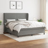 Stella Homewares Box Spring Bed with Mattress Dark Grey 153x203 cm Queen Size Fabric