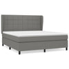 Stella Homewares Box Spring Bed with Mattress Dark Grey 153x203 cm Queen Size Fabric