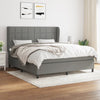 Stella Homewares Box Spring Bed with Mattress Dark Grey 153x203 cm Queen Size Fabric