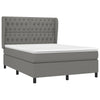 Stella Homewares Box Spring Bed with Mattress Dark Grey 137x187 cm Double Size Fabric