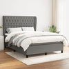 Stella Homewares Box Spring Bed with Mattress Dark Grey 137x187 cm Double Size Fabric
