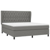 Stella Homewares Box Spring Bed with Mattress Dark Grey 153x203 cm Queen Size Fabric