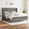 Stella Homewares Box Spring Bed with Mattress Dark Grey 153x203 cm Queen Size Fabric
