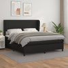 Stella Homewares Box Spring Bed with Mattress Black 153x203 cm Queen Size Faux Leather