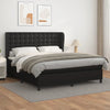 Stella Homewares Box Spring Bed with Mattress Black 153x203 cm Queen Size Faux Leather
