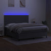 Stella Homewares Box Spring Bed with Mattress&LED Dark Grey 153x203 cm Queen Size Fabric