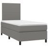 Stella Homewares Box Spring Bed with Mattress&LED Dark Grey 106x203 cm King Single Size Fabric