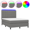 Stella Homewares Box Spring Bed with Mattress&LED Dark Grey 137x187 cm Double Size Fabric