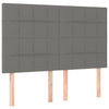Stella Homewares Box Spring Bed with Mattress&LED Dark Grey 137x187 cm Double Size Fabric