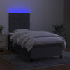 Stella Homewares Box Spring Bed with Mattress&LED Dark Grey 106x203 cm King Single Size Fabric
