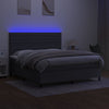 Stella Homewares Box Spring Bed with Mattress&LED Dark Grey 153x203 cm Queen Size Fabric