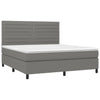 Stella Homewares Box Spring Bed with Mattress&LED Dark Grey 153x203 cm Queen Size Fabric