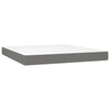 Stella Homewares Box Spring Bed with Mattress&LED Dark Grey 153x203 cm Queen Size Fabric