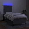 Stella Homewares Box Spring Bed with Mattress&LED Dark Grey 106x203 cm King Single Size Fabric
