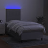 Stella Homewares Box Spring Bed with Mattress&LED Dark Grey 106x203 cm King Single Size Fabric