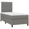Stella Homewares Box Spring Bed with Mattress&LED Dark Grey 106x203 cm King Single Size Fabric