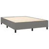 Stella Homewares Box Spring Bed with Mattress&LED Dark Grey 137x187 cm Double Size Fabric