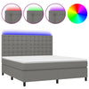 Stella Homewares Box Spring Bed with Mattress&LED Dark Grey 153x203 cm Queen Size Fabric
