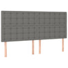 Stella Homewares Box Spring Bed with Mattress&LED Dark Grey 153x203 cm Queen Size Fabric