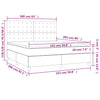 Stella Homewares Box Spring Bed with Mattress&LED Dark Grey 153x203 cm Queen Size Fabric