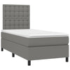 Stella Homewares Box Spring Bed with Mattress&LED Dark Grey 106x203 cm King Single Size Fabric