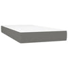 Stella Homewares Box Spring Bed with Mattress&LED Dark Grey 106x203 cm King Single Size Fabric