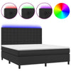 Stella Homewares Box Spring Bed with Mattress&LED Black 153x203 cm Queen Size Faux Leather