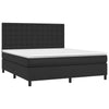 Stella Homewares Box Spring Bed with Mattress&LED Black 153x203 cm Queen Size Faux Leather