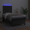 Stella Homewares Box Spring Bed with Mattress&LED Black 106x203 cm King Single Size Faux Leather
